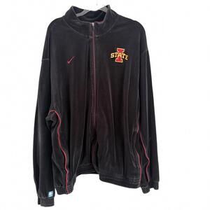 Nike | Women’s Iowa State Long Sleeve Black Velour Zip Up Jacket Pockets Size 3X